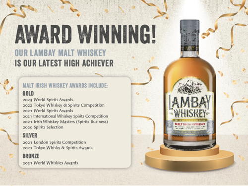 Lambay's Malt Irish Whiskey Scoops Gold at the World Spirit Awards